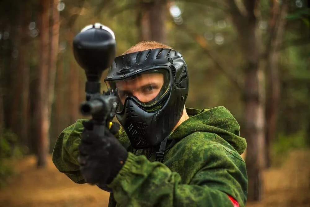 Jake, Paintball Award content co-writer, in paintball gear
