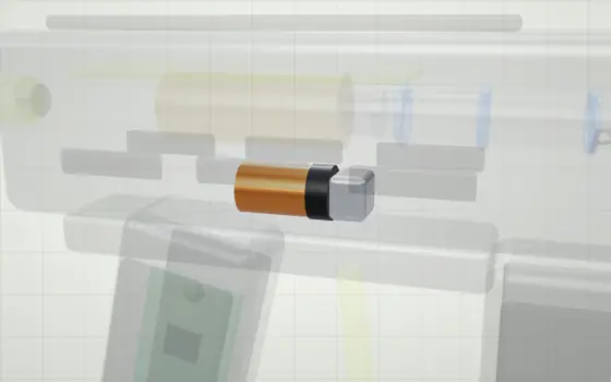 Solenoid highlighted on a 3D model of a paintball marker