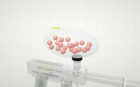 Hopper highlighted on a 3D model of a paintball marker
