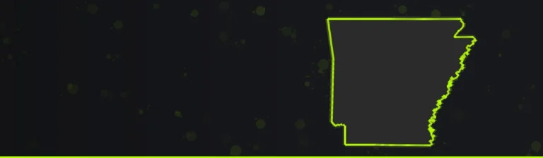 Outline map of Arkansas for the best paintball venues in Arkansas