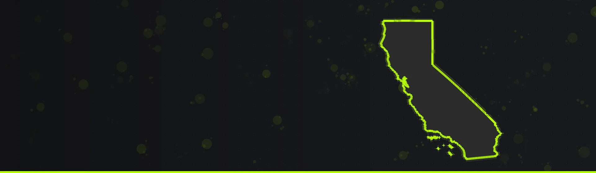 Outline map of California for the best paintball venues in California