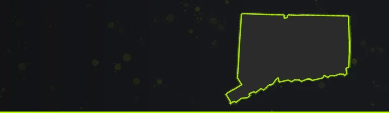Outline map of Connecticut for the best paintball venues in Connecticut