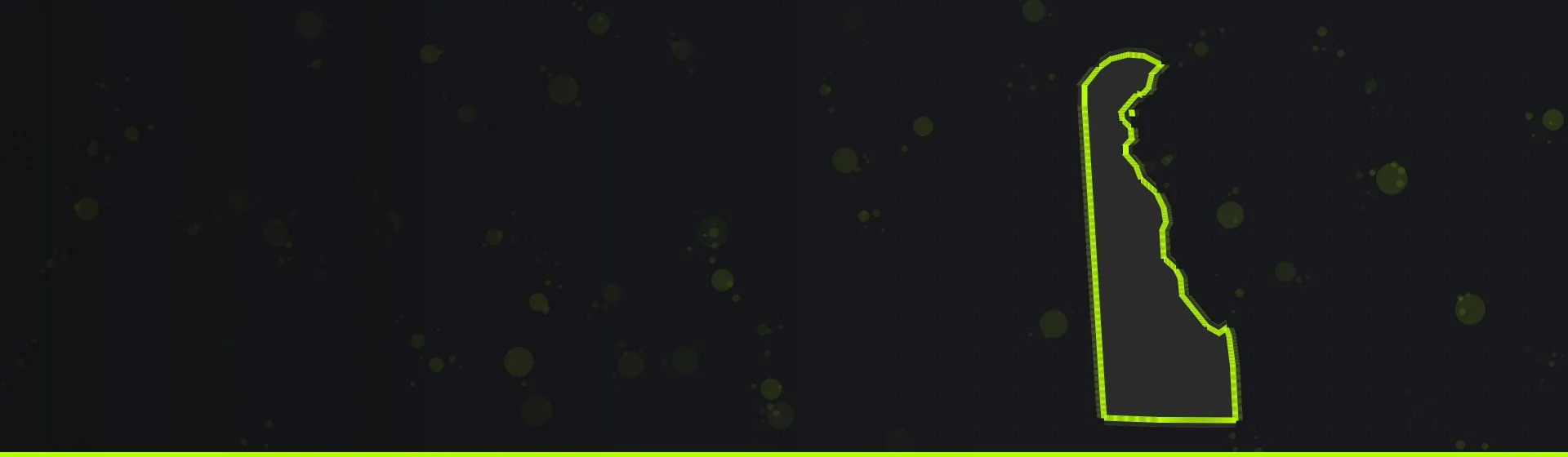 Outline map of Delaware for the best paintball venues in Delaware
