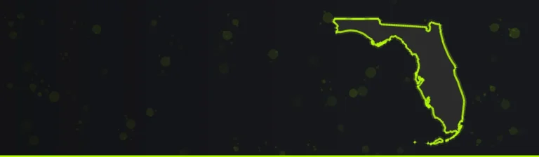 Outline map of Florida for the best paintball venues in Florida