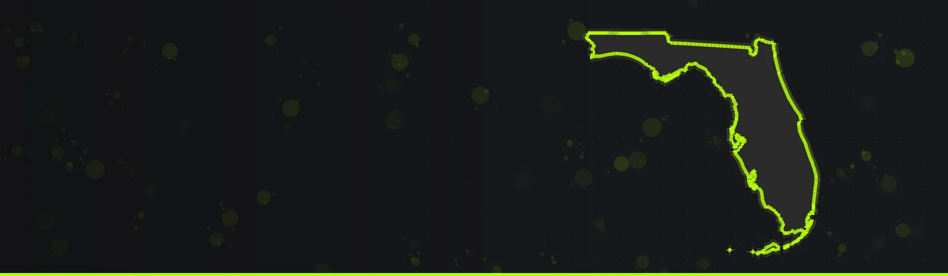 Outline map of Florida for the best paintball venues in Florida