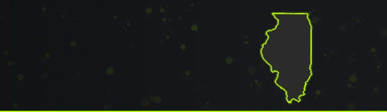 Outline map of Illinois for the best paintball venues in Illinois