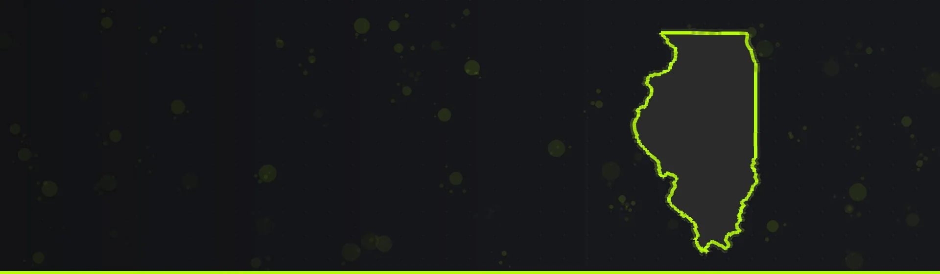 Outline map of Illinois for the best paintball venues in Illinois