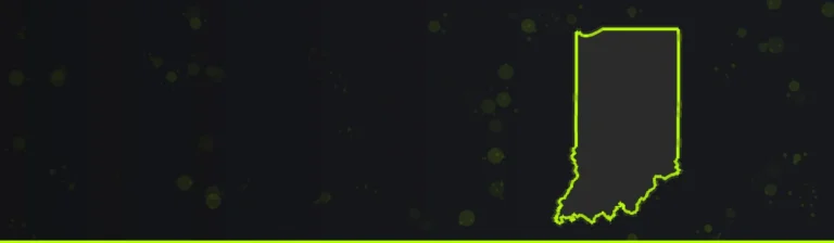 Outline map of Indiana for the best paintball venues in Indiana