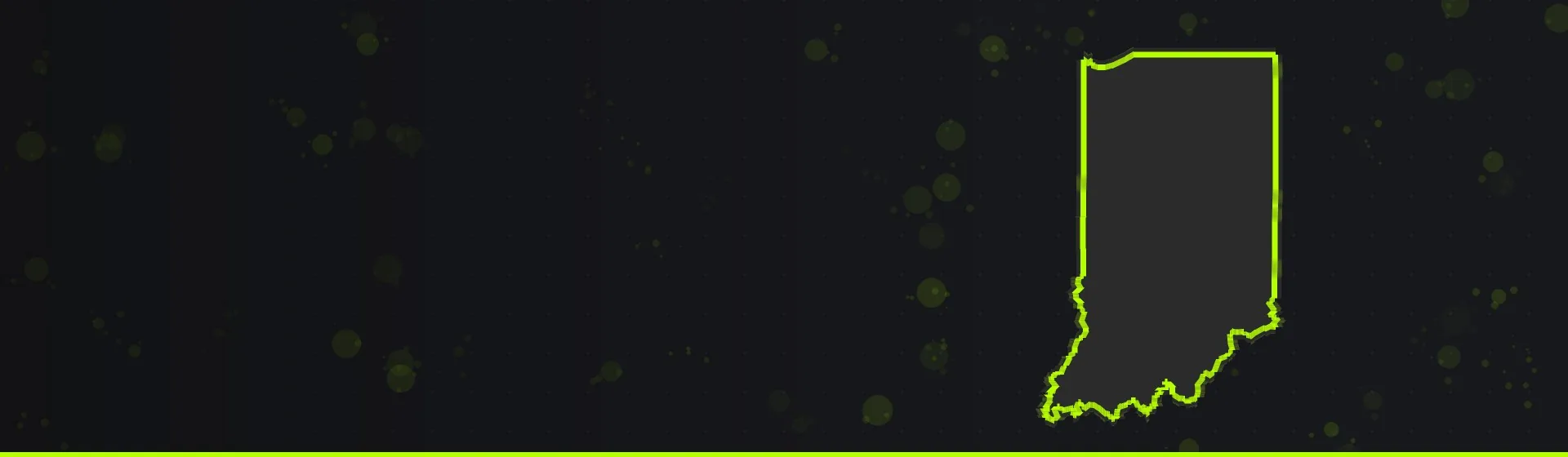 Outline map of Indiana for the best paintball venues in Indiana
