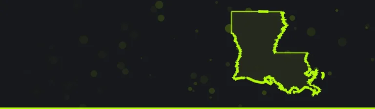 Outline map of Louisiana for the best paintball venues in Louisiana