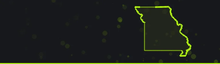 Outline map of Missouri for the best paintball venues in Missouri