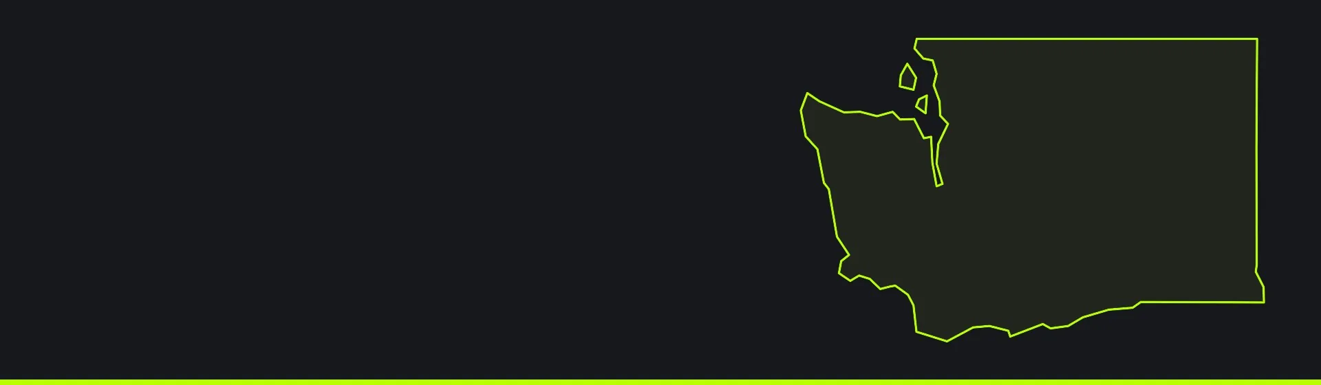 Outline map of Washington for the best paintball venues in Washington